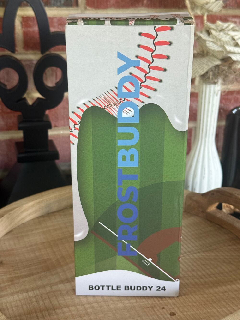 Frost Buddy Bottle Buddy 24 oz Baseball Drip Stainless Steel Water Bottle NIB